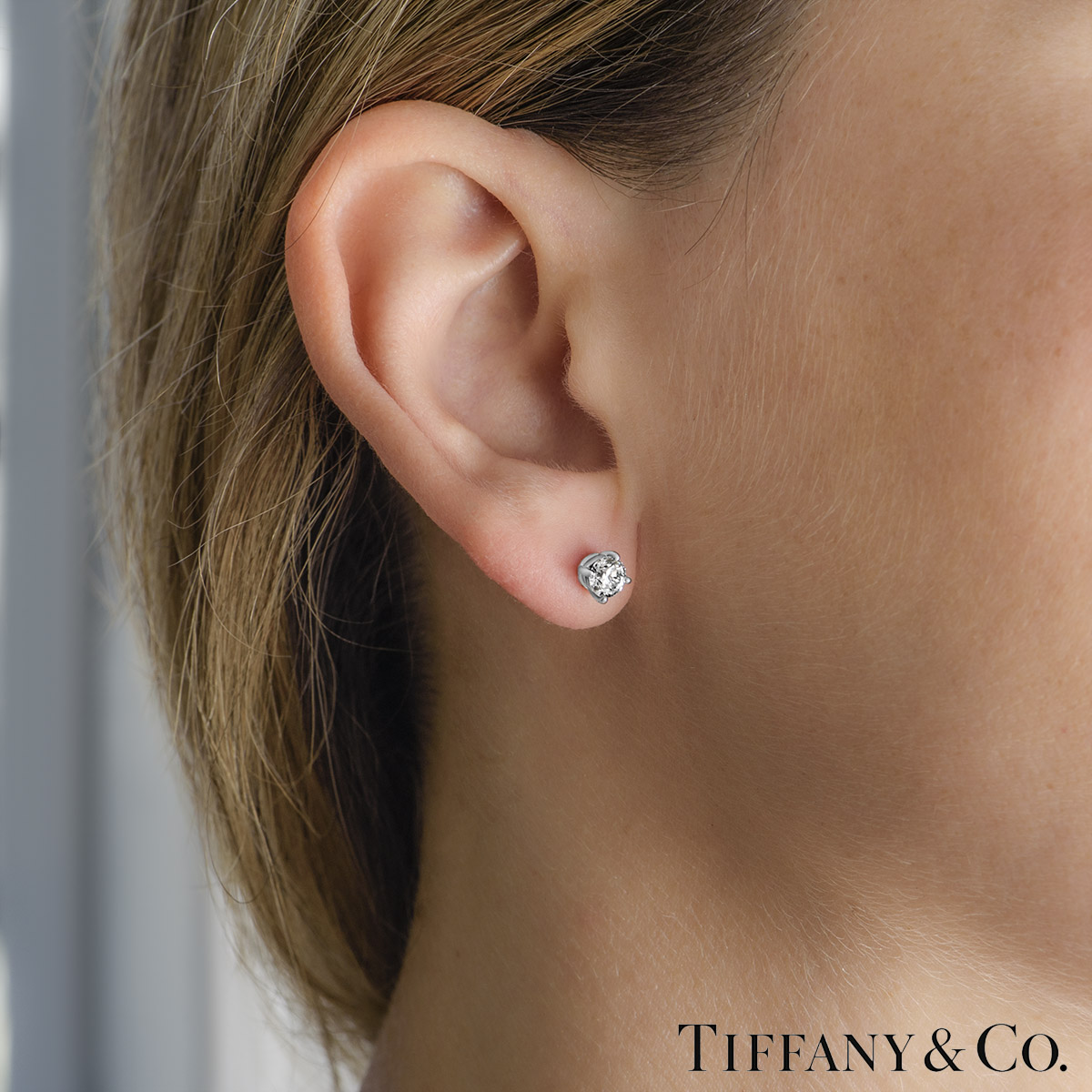 Buy Tiffany  Co Platinum Solitaire Earrings  Shop The Luxury Hut